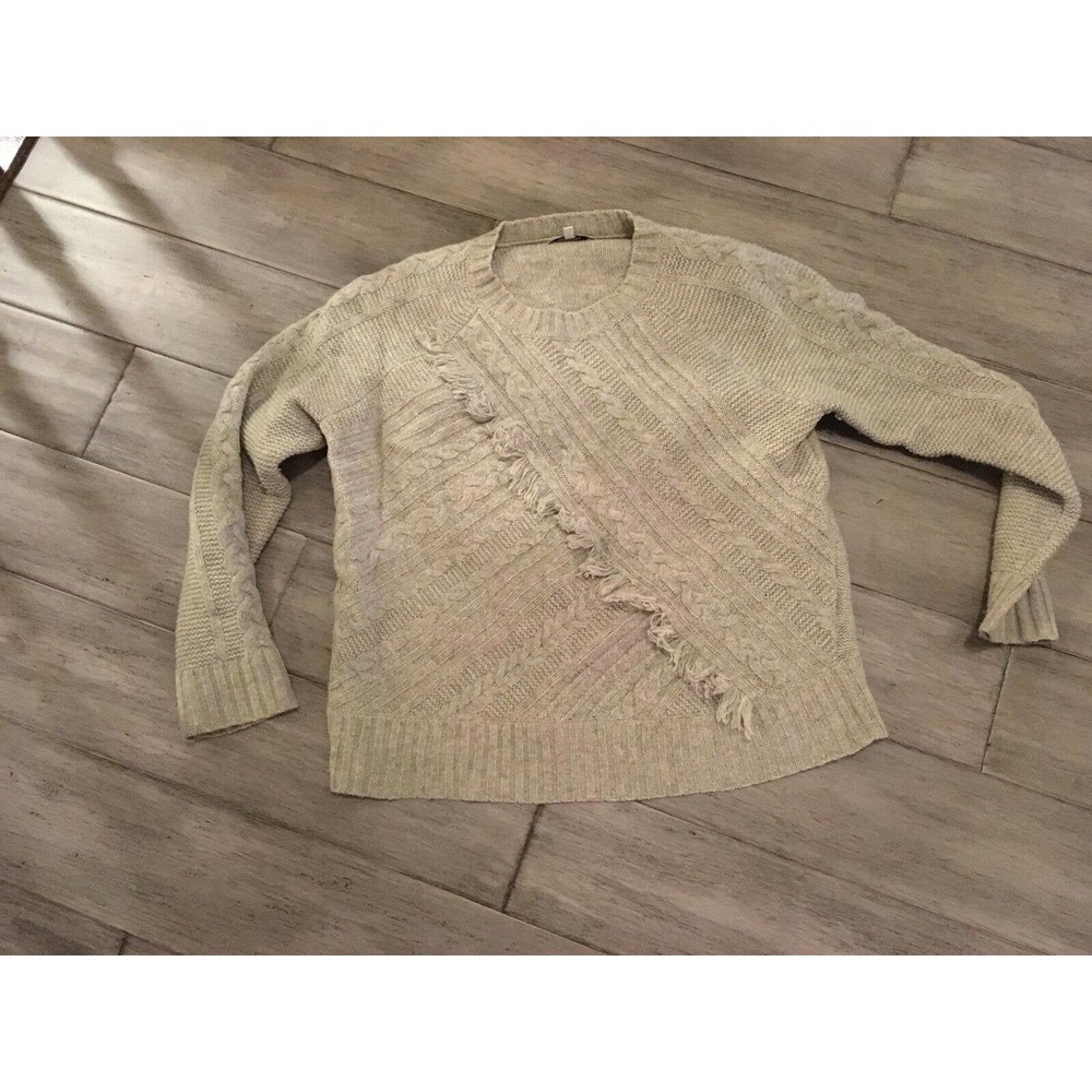 Madewell Cableknit Fringe Sweater - Gray Small